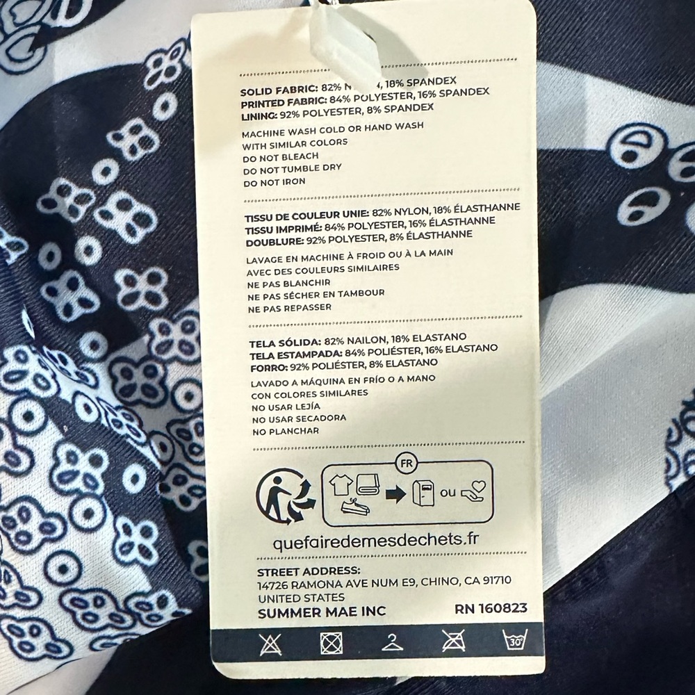 Summer Mae Navy Floral Tie Front Swim Dress One-Piece XXL NWT - Picture 9 of 9